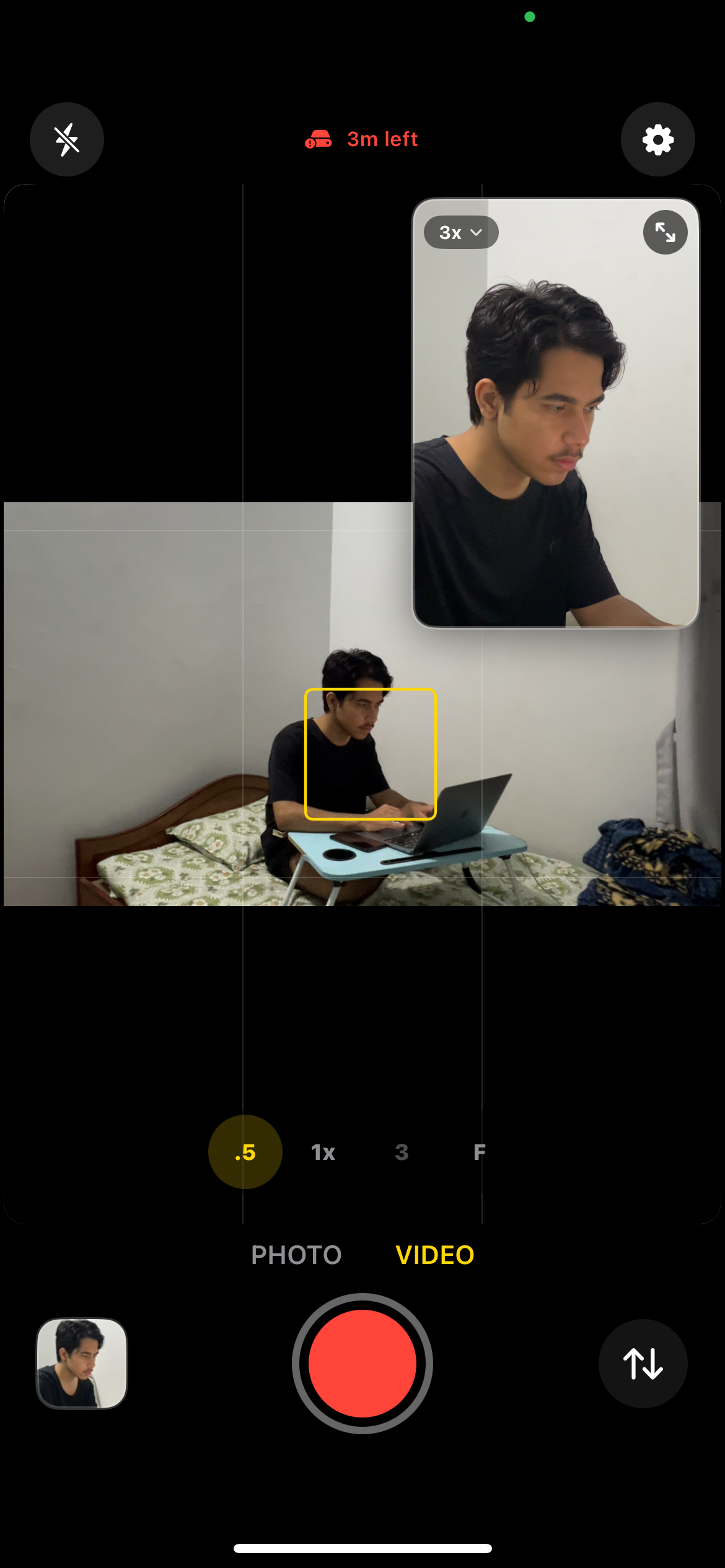 DoubleFrame multishot mode with front and back cameras